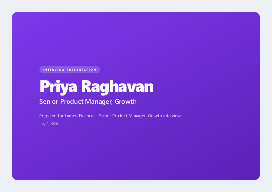 Interview presentation (card)