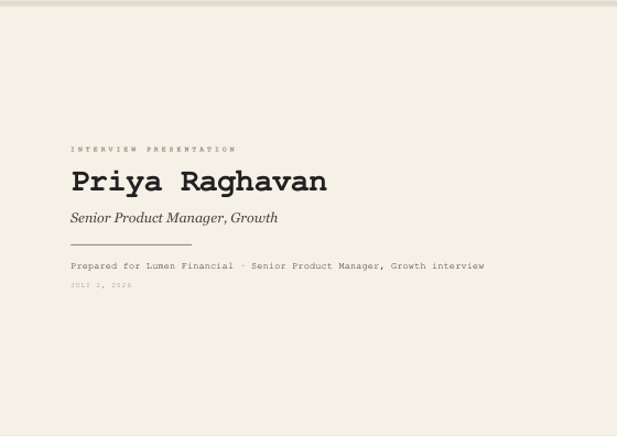 Interview presentation (manuscript)