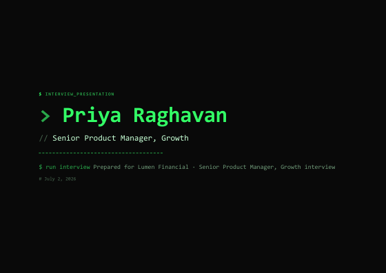 Interview presentation (terminal)