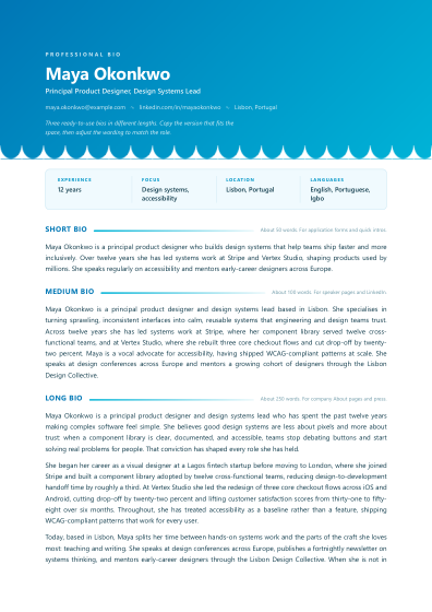 Professional bio (ocean)