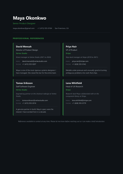 Reference list (dark)