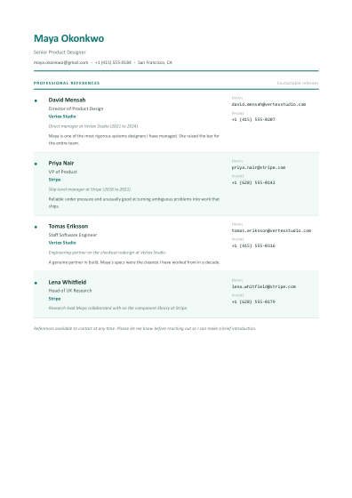 Reference list (ledger)